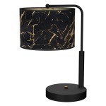 Lampka nocna do sypialni czarna ze złotym SENSO Black/Gold 1xE27