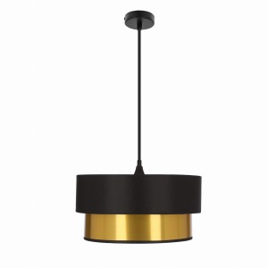 Lampa sufitowa wisząca czarna ze złotym ERNA 1x60W E27