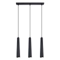 LAMPAMI - lampa wisząca potrójna czarna, lampa nad okrągły stół, czarna lampa do jadalni