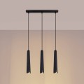 LAMPAMI - lampa wisząca potrójna czarna, lampa nad okrągły stół, czarna lampa do jadalni