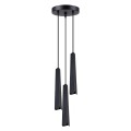 LAMPAMI - lampa wisząca potrójna czarna, lampa nad okrągły stół, czarna lampa do jadalni