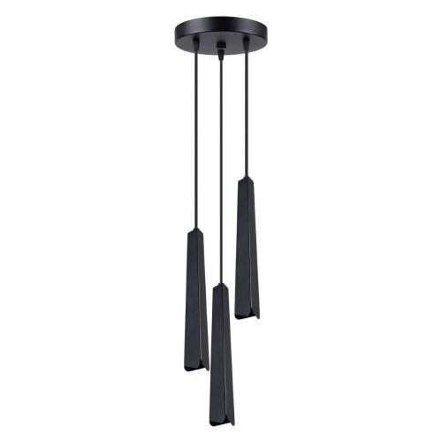 LAMPAMI - lampa wisząca potrójna czarna, lampa nad okrągły stół, czarna lampa do jadalni