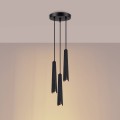 LAMPAMI - lampa wisząca potrójna czarna, lampa nad okrągły stół, czarna lampa do jadalni