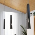 LAMPAMI - lampa wisząca potrójna czarna, lampa nad okrągły stół, czarna lampa do jadalni