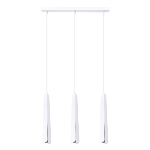 LAMPAMI - lampa wisząca potrójna biała, lampa nad okrągły stół, biała lampa do jadalni
