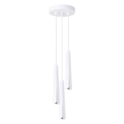 LAMPAMI - lampa wisząca potrójna biała, lampa nad okrągły stół, biała lampa do jadalni