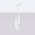 LAMPAMI - lampa wisząca potrójna biała, lampa nad okrągły stół, biała lampa do jadalni