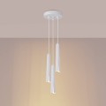 LAMPAMI - lampa wisząca potrójna biała, lampa nad okrągły stół, biała lampa do jadalni