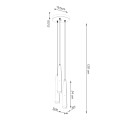 LAMPAMI - lampa wisząca potrójna biała szkic