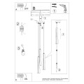 LAMPAMI - lampa wisząca potrójna biała szkic