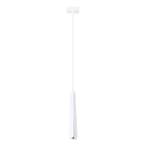 LAMPAMI - lampa wisząca pojedyncza biała, lampa nad stół, biała lampa do jadalni