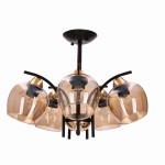 Lampa sufitowa do salonu MERRA 5x40W E27 klosz bursztynowy