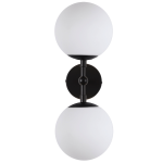  Kinkiet czarny nowoczesny podwójny klosze białe kule DORADO 2xE14 