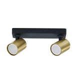 Lampa sufitowa listwa 25 cm czarny ze złotym SNOW podwójny spot złoty