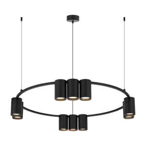 Czarny żyrandol nowoczesny 180 cm 10xGU10 (koło) GENESIS BLACK