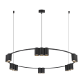 LAMPAMI - lampa sufitowa wisząca, lampa wisząca do salonu, czarny żyrandol nowoczesny