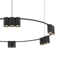 LAMPAMI - lampa sufitowa wisząca, lampa wisząca do salonu, czarny żyrandol nowoczesny