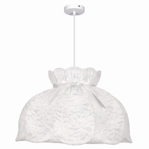 Lampa do sypialni 1xE27 40W 130 cm ROSSINI abażur biały