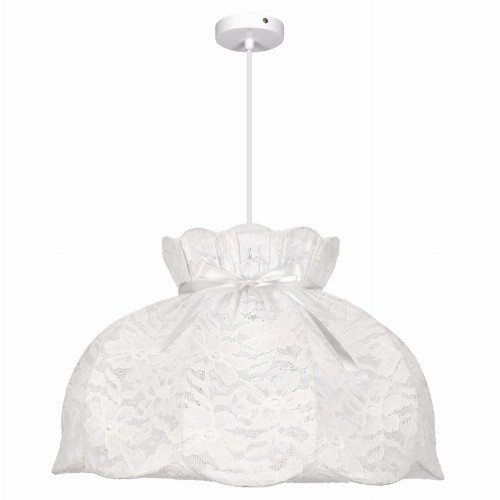 LAMPAMI - lampa sufitowa biała, biała lampa wisząca, lampa do sypialni biała