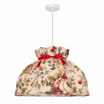 Lampa do sypialni 1xE27 40W 130 cm ROZANO abażur kwiatowy