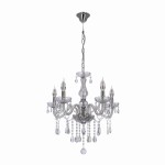 Ekskluzywny żyrandol nowoczesny chromowy świecznikowy CRISTALLO 5xE14 40W transparentny