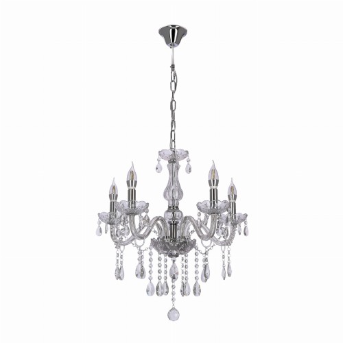 LAMPAMI - lampa wisząca srebrna, lampa do salonu srebrna, żyrandol do salonu nowoczesny, srebrna lampa nad stół