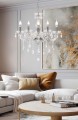 LAMPAMI - lampa wisząca srebrna, lampa do salonu srebrna, żyrandol do salonu nowoczesny, srebrna lampa nad stół