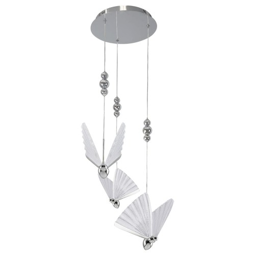 LAMPAMI - nowoczesna lampa wisząca, lampa do salonu, srebrna lampa ledowa, lampa do sypialni, designerska lampa ledowa