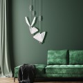 LAMPAMI - nowoczesna lampa wisząca, lampa do salonu, srebrna lampa ledowa, lampa do sypialni, designerska lampa ledowa