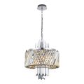 LAMPAMI - srebrny żyrandol nowoczesny, lampa do salonu, ekskluzywny żyrandol chrom, żyrandol kryształowy