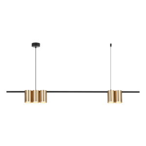 Nowoczesna lampa nad stół wisząca 180 cm (listwa) GENESIS BLACK GOLD 5xGU10