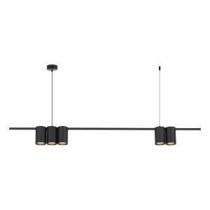 Czarna lampa nad stół wisząca 180 cm (listwa) GENESIS BLACK 5xGU10 