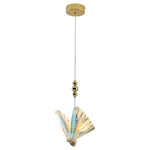 Lampa wisząca kolorowa ledowa Mariposa 2xLED złoty 