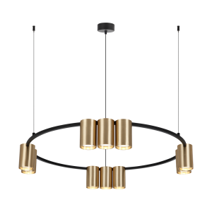 Żyrandol nowoczesny 180 cm 10xGU10 (koło) GENESIS BLACK GOLD