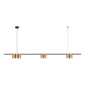 Nowoczesna lampa nad stół wisząca 180 cm (listwa) GENESIS BLACK GOLD 7xGU10