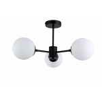 Czarna lampa sufitowa wisząca kule białe kule ROMA 3xE14