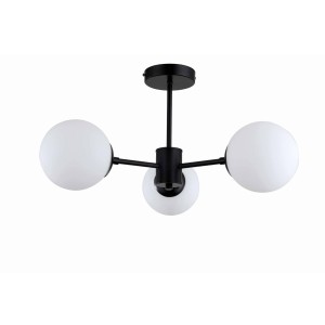 Czarna lampa sufitowa wisząca kule białe kule ROMA 3xE14
