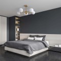 LAMPAMI - lampa sufitowa wisząca, złota lampa do salonu, lampa szklane kule, złota lampa kule