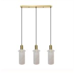 Lampa wisząca 3 punktowa biała ze złotym 150 cm Tirana 3xE27 linia 