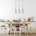 LAMPAMI - biała lampa nad stół wisząca, lampa wisząca do jadalni, lampa wisząca 3 punktowa