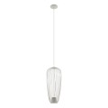 LAMPAMI - długa lampa wisząca szara, szara lampa nowoczesna, szara lampa wisząca do salonu, żyrandol nowoczesny