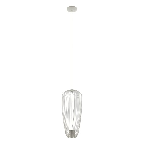 LAMPAMI - długa lampa wisząca szara, szara lampa nowoczesna, szara lampa wisząca do salonu, żyrandol nowoczesny