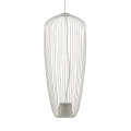 LAMPAMI - długa lampa wisząca szara, szara lampa nowoczesna, szara lampa wisząca do salonu, żyrandol nowoczesny