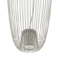 LAMPAMI - długa lampa wisząca szara, szara lampa nowoczesna, szara lampa wisząca do salonu, żyrandol nowoczesny