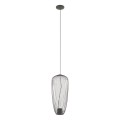 LAMPAMI - długa lampa wisząca szara, szara lampa nowoczesna, szara lampa wisząca do salonu, żyrandol nowoczesny