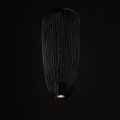 LAMPAMI - długa lampa wisząca szara, szara lampa nowoczesna, szara lampa wisząca do salonu, żyrandol nowoczesny
