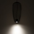 LAMPAMI - długa lampa wisząca szara, szara lampa nowoczesna, szara lampa wisząca do salonu, żyrandol nowoczesny