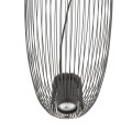 LAMPAMI - długa lampa wisząca szara, szara lampa nowoczesna, szara lampa wisząca do salonu, żyrandol nowoczesny