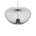 LAMPAMI - długa lampa wisząca szara, szara lampa nowoczesna, szara lampa wisząca do salonu, żyrandol nowoczesny