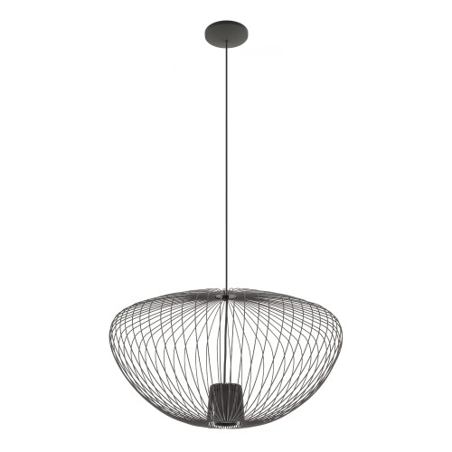 LAMPAMI - metalowa lampa wisząca nowoczesna, szara lampa wisząca długa, lampa na klatkę schodową